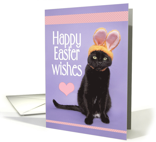 Happy Easter For Anyone Cute Kitty in Bunny Ears Humor card (1602046)