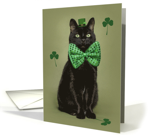 Happy St. Patrick's Day For Anyone Black Cat card (1602238)