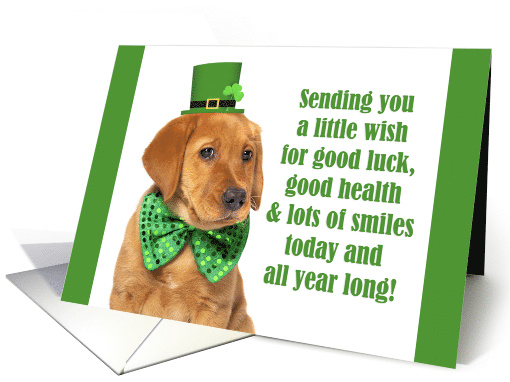 Happy St. Patrick's Day For Anyone Cute Lab Puppy card (1602974)