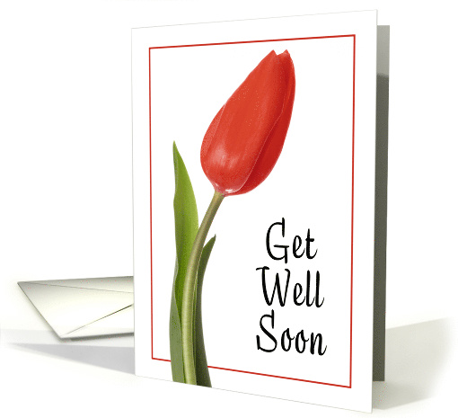 Get Well Soon For Anyone Pretty Red Tulip card (1605984)