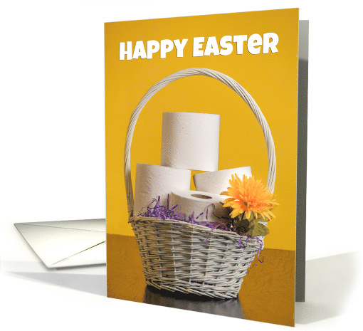 Happy Easter Basket of Toilet Paper Coronavirus Humor card (1607334)