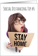 Thinking of You Woman Protesting Social Distancing Coronavirus Humor card