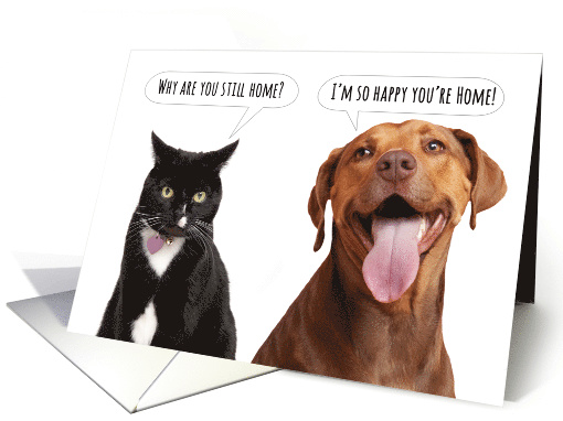 Thinking Of You Cat Vs Dog Coronavirus Lockdown Humor Card