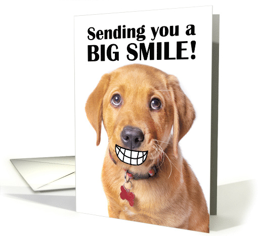 Thinking of You Big Smile Funny Puppy Coronavirus Pandemic card