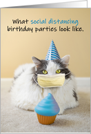 Happy Birthday For Anyone Social Distancing Coronavirus Cat Humor card