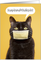Happy Mother’s Day Cat Talking Through Face Mask Coronavirus Humor card