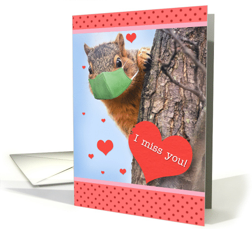 I Miss You Squirrel in Face Mask Coronavirus Social... (1612854)