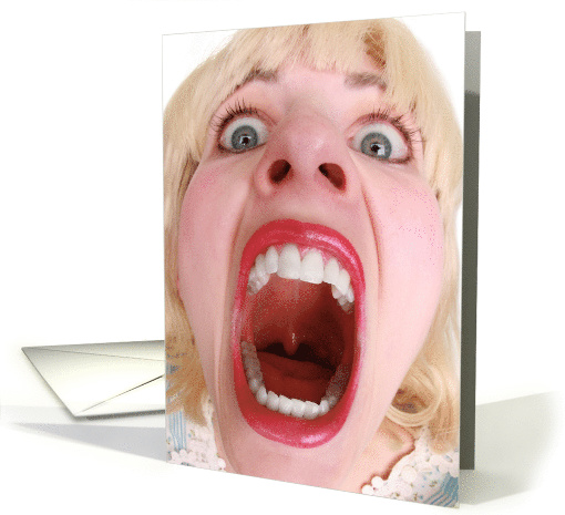 Thinking of You Funny Woman Screaming Coronavirus Lockdown Humor card