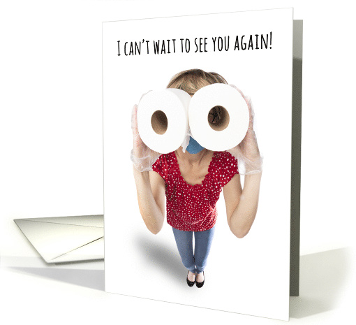 Miss You Woman Looking Though Toilet Paper Social... (1615176)