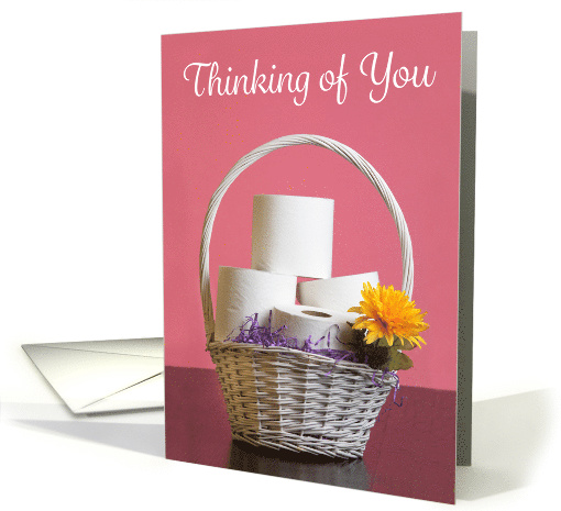 Thinking of You Toilet Paper Basket Coronavirus Humor card (1616418)