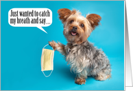 Happy Father’s Day Yorkie With Face Mask Coronavirus Humor card