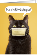 Happy Father’s Day Cat Talking With Face Mask Coronavirus Humor card