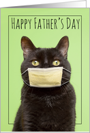 Happy Father’s Day Cat in Face Mask Coronavirus Humor card