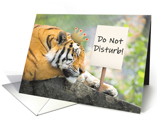 Happy Father's Day Tiger King Holding Sign Humor card (1616946)