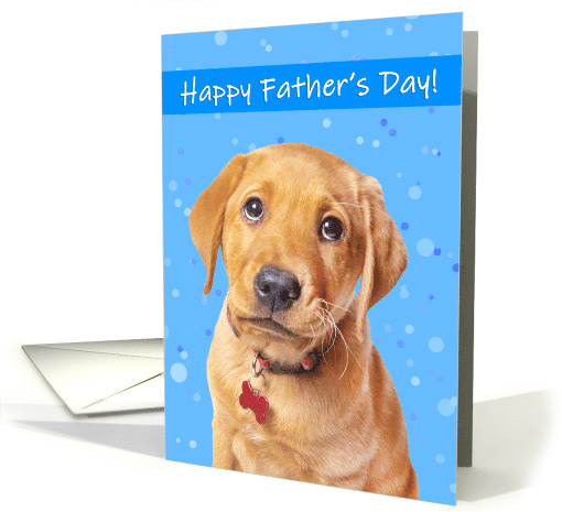 Happy Father's Day Cute Puppy on Blue card (1617772)