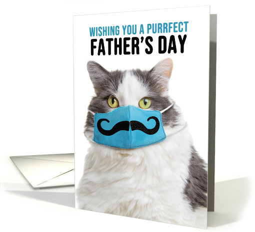 Happy Father's Day Cute Cat in Coronavirus Face Mask With... (1617856)