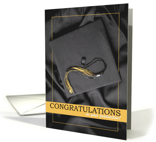 Congratulations Graduate Black Cap and Tassel card (1618056)