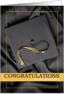Congratulations Graduate Black Cap and Tassel card