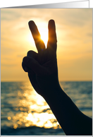 I’m Sorry Peace Sign Silhouette in the Beach Sunset card