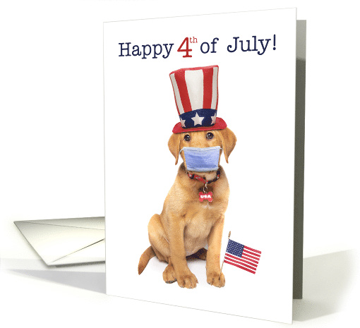 Happy Fourth of July Puppy With Face Mask Coronavirus... (1621596)