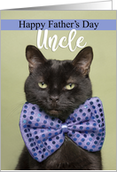 Happy Father’s Day Uncle Cool Cat in Big Bow Tie Humor card