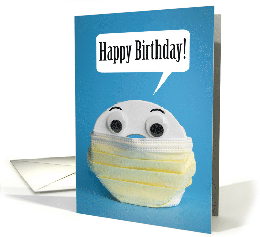 Happy Birthday Toilet Paper in Face Mask Coronavirus Humor card