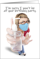 Happy Birthday Not Coming to Party Germophobe Coronavirus Humor card