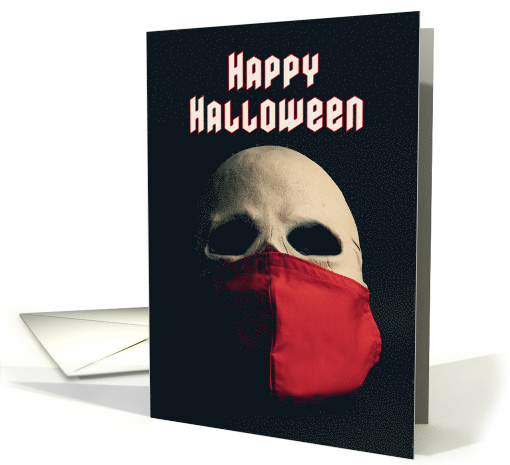 Happy Halloween Skull in Coronavirus Face Mask Humor card (1628440)