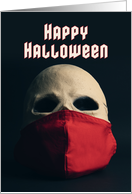 Happy Halloween Skull in Coronavirus Face Mask Humor card