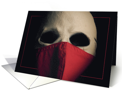 Happy Halloween Skull in Coronavirus Face Mask Humor card (1628486)
