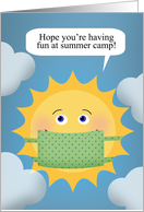 Hope You’re Having Fun Summer Camp Sun in Coronavirus Face Mask card