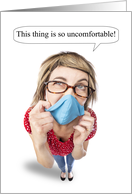 Thinking of You Uncomfortable Coronavirus Face Mask Humor card