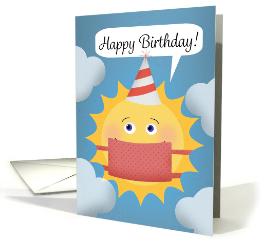 Happy Birthday Sunshine in A Coronavirus Mask and Party Hat card