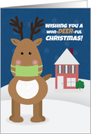 Merry Christmas Reindeer in Coronavirus Face Mask card