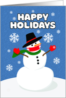 Happy Holidays Snowman in Coronavirus Face Mask card