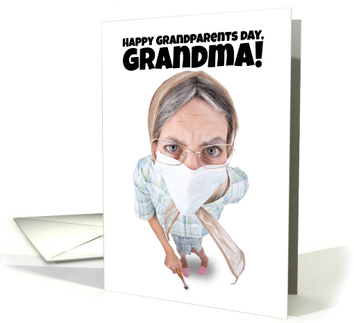 Happy Grandparents Day Grandma Face Mask Humor card (1632526)