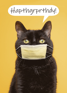 Happy Grandparents Day Cat Talking Through Face Mask Coronavirus Humor