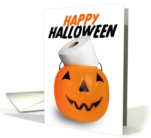 Happy Halloween Pumpkin With Toilet Paper Coronavirus Humor card