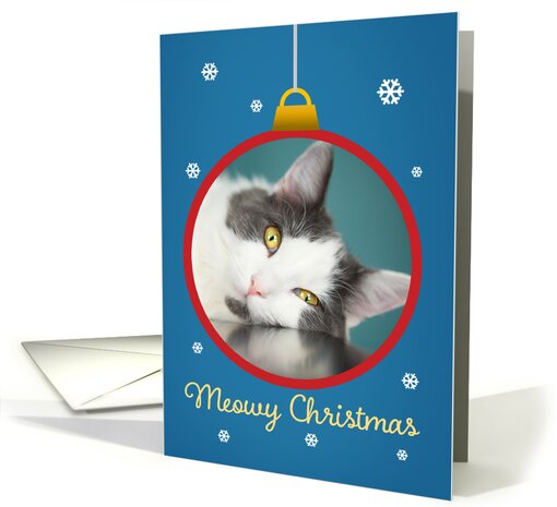 MEOWy Christmas Insert Your Own Cat Photo Ornament card (1640724)