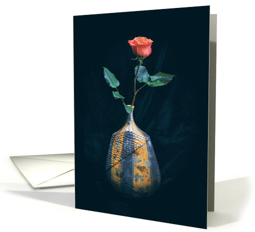 Thinking of You Single Rose in Vase Photograph card (1641618)