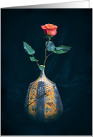 Thinking of You Single Rose in Vase Photograph card