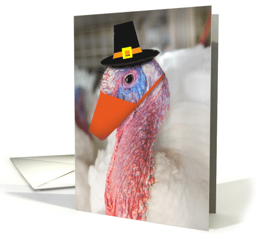 Happy Thanksgiving Turkey in Coronavirus Face Mask Humor card