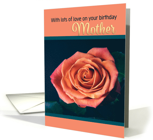 Happy Birthday Mother Beautiful Peach Colored Rose card (1643154)