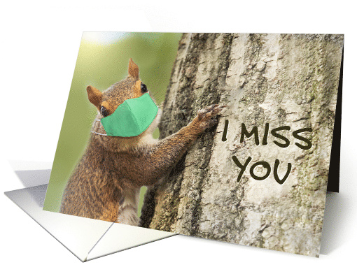 I Miss You Squirrel in Face Mask Coronavirus Social... (1648444)