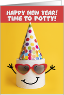 Happy New Year For Anyone Time To Potty Toilet Paper Humor card