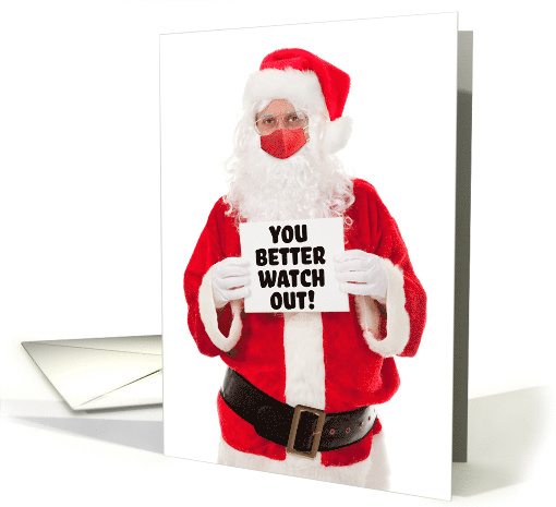 Merry Christmas Santa Claus In Coronavirus Face Mask Humor card
