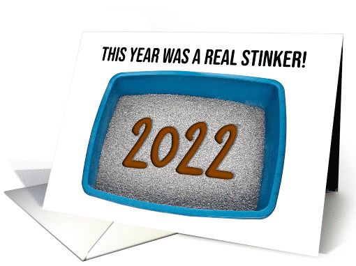 Happy New Year 2022 Litter Box Humor card (1655526)