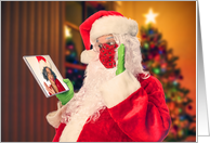 Merry Christmas Santa Video Calling Mrs Claus Dunring Pandemic Humor card