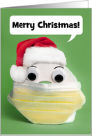 Merry Christmas Toilet Paper in Coronavirus Face Mask Humor card