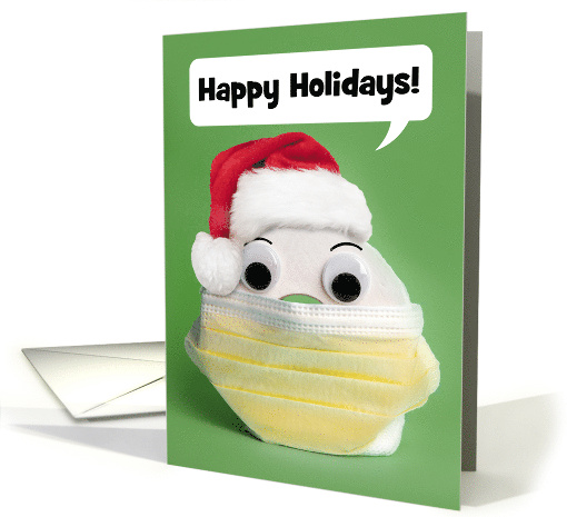 Happy Holidays Toilet Paper in Coronavirus Face Mask Humor card